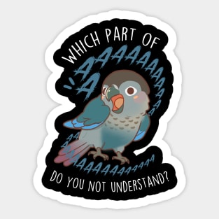 Turquoise Green-cheeked Conure Parrot Aaaa Sticker